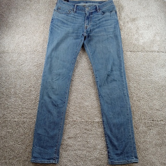 Abercrombie & Fitch Jeans Mens 32x34 Blue Langdon Slim Fit Stretch Classic Denim - Picture 1 of 9